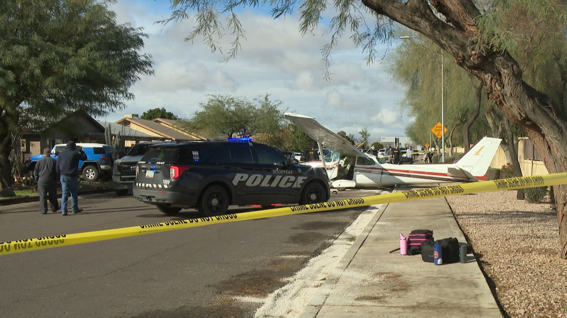 A small plane made a crash landing in a neighborhood in the town of Goodyear, just west of Phoenix. 12News spoke with people who live on the where the plane crashed.