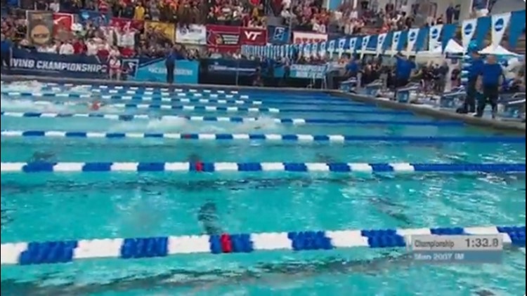Arizona State’s Leon Marchand breaks his NCAA record at men's swim championships