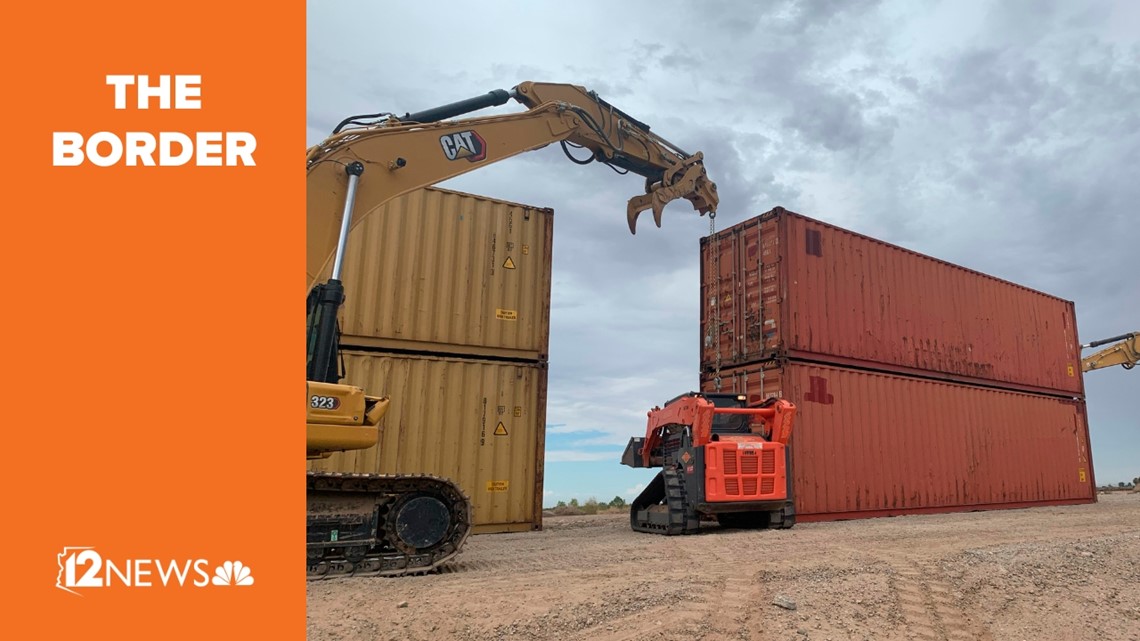 Arizona's governor is using shipping containers to fill gaps in border wall near Yuma