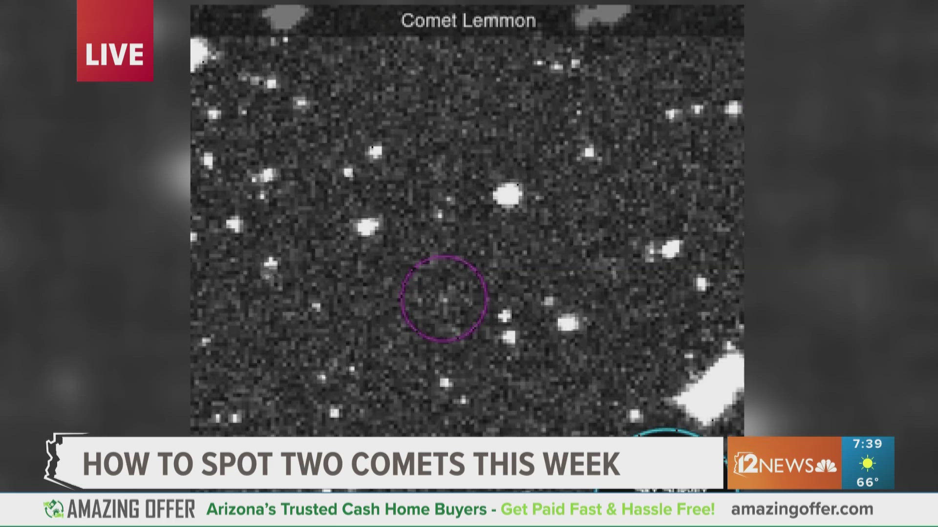 Carson Fuls, Director of the Cataline Sky Survey at the University of Arizona, talks about the comets you can see over Arizona this week.