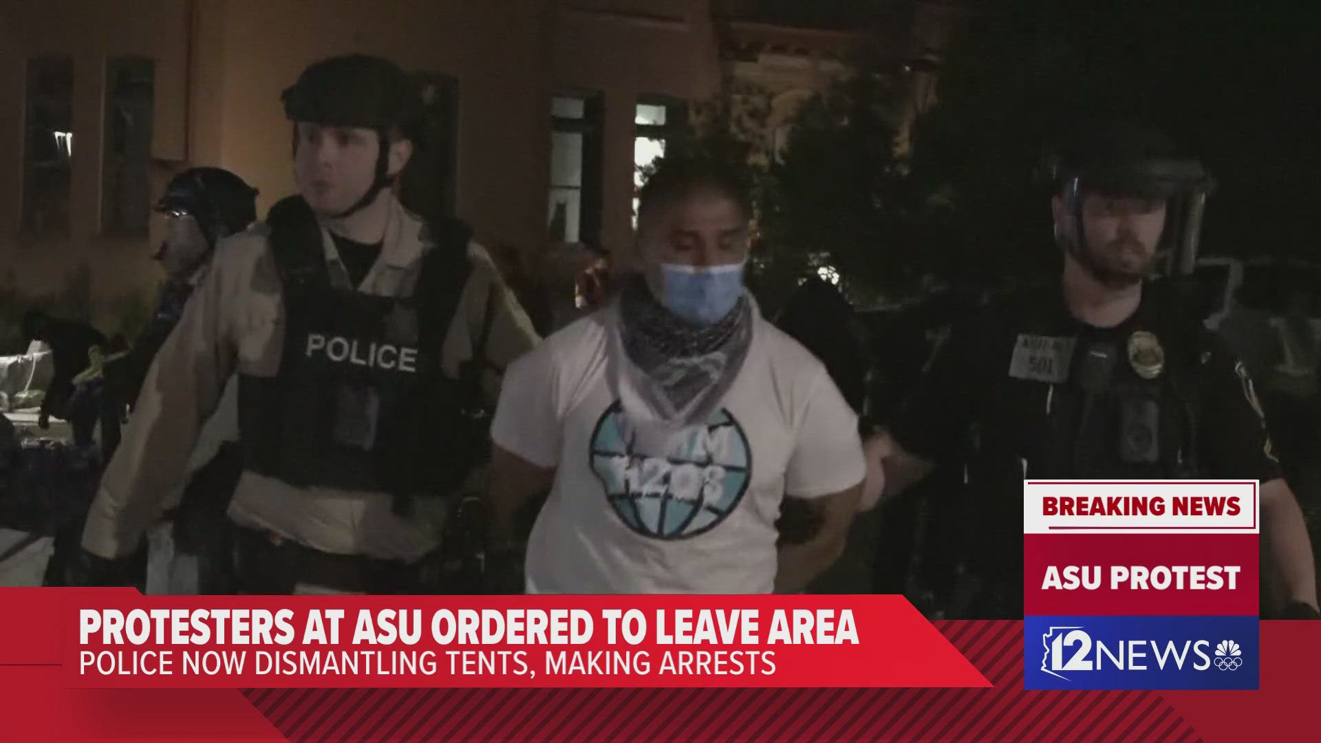 14 hours after the protest began, police broke up the protest outside of Old Main on ASU's Tempe campus. Here is a recap of what happened.