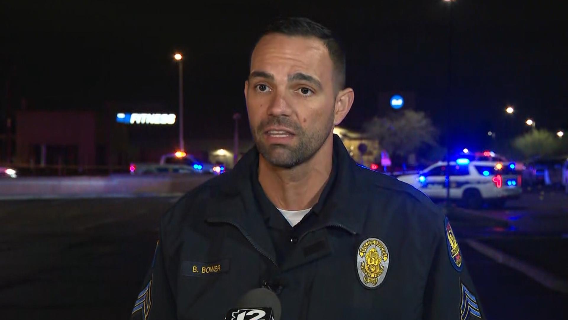 Phoenix officials give information after four people, including two children, were shot in south Phoenix.