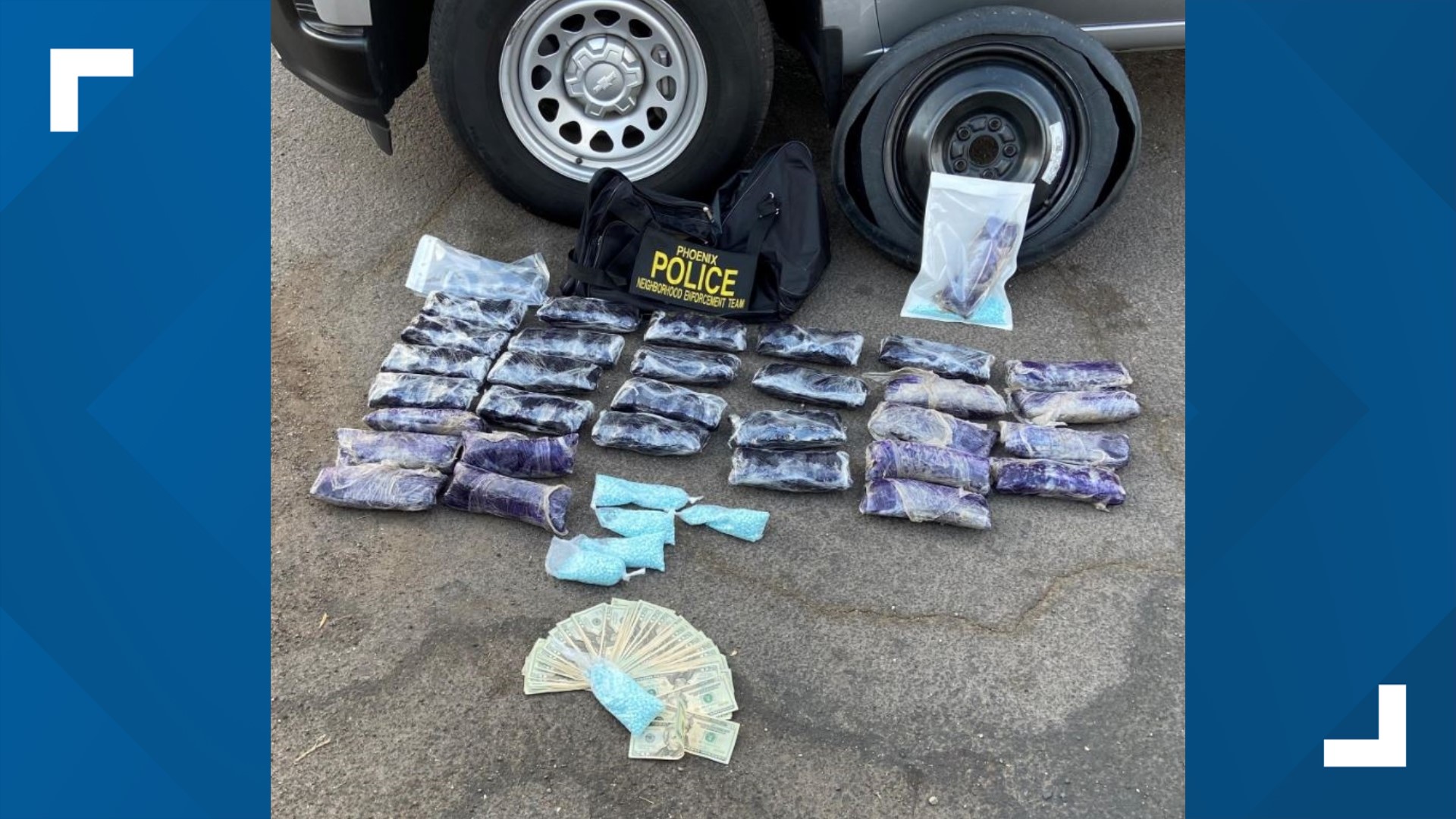 Phoenix police find 166k fentanyl pills in spare tire | 12news.com
