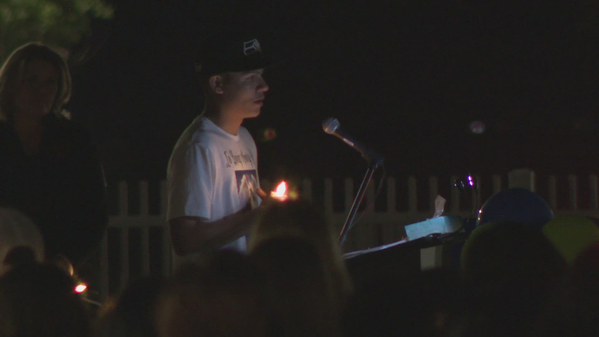 Hundreds of community members gathered at Combs High School Thursday night for a candlelight vigil to honor the life of Preston Lord.
