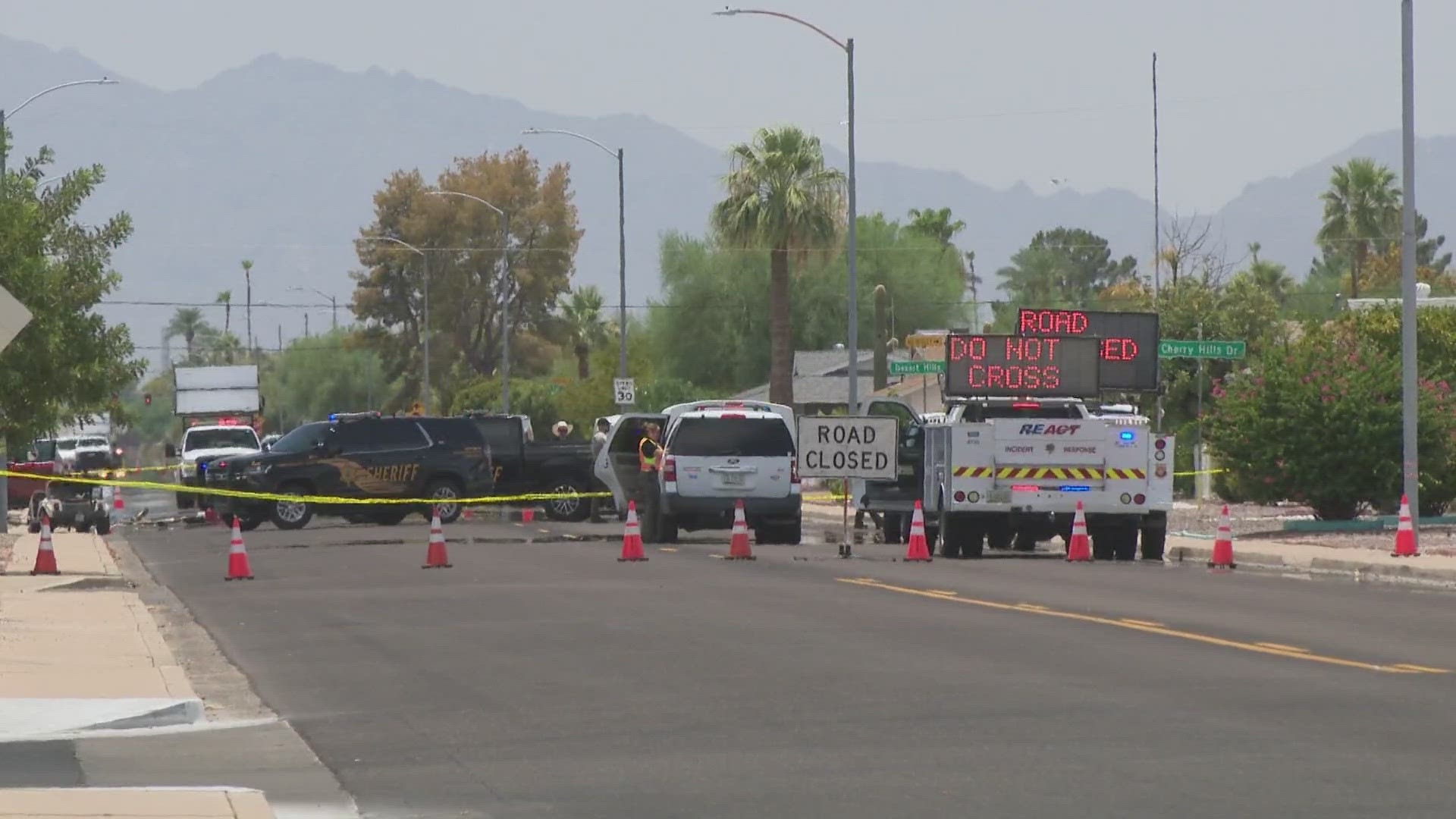 The crash happened Saturday afternoon near 103rd Avenue and Cherry Hills Drive.