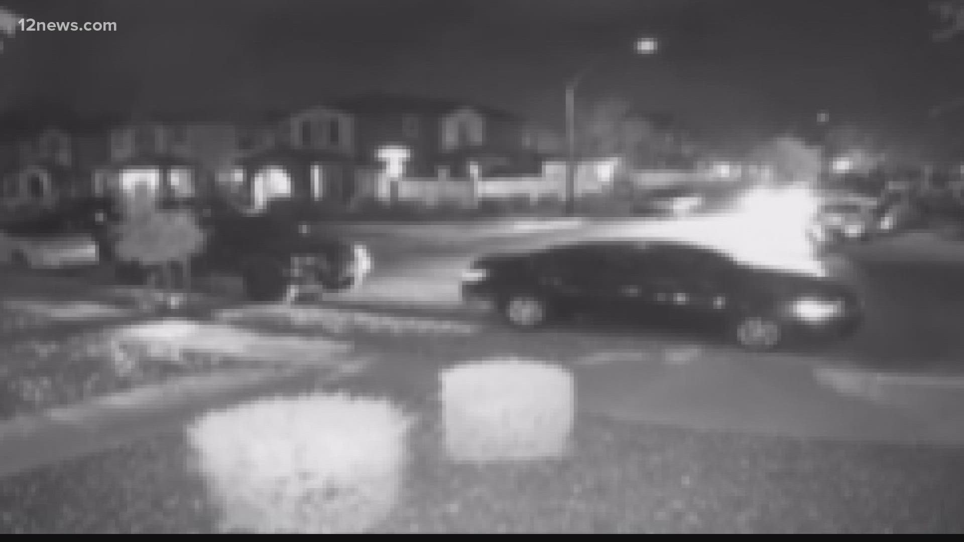 A Gilbert neighborhood is on alert after shots were fired at a home with a family inside. The terrifying moment was caught on a neighbor's security camera.