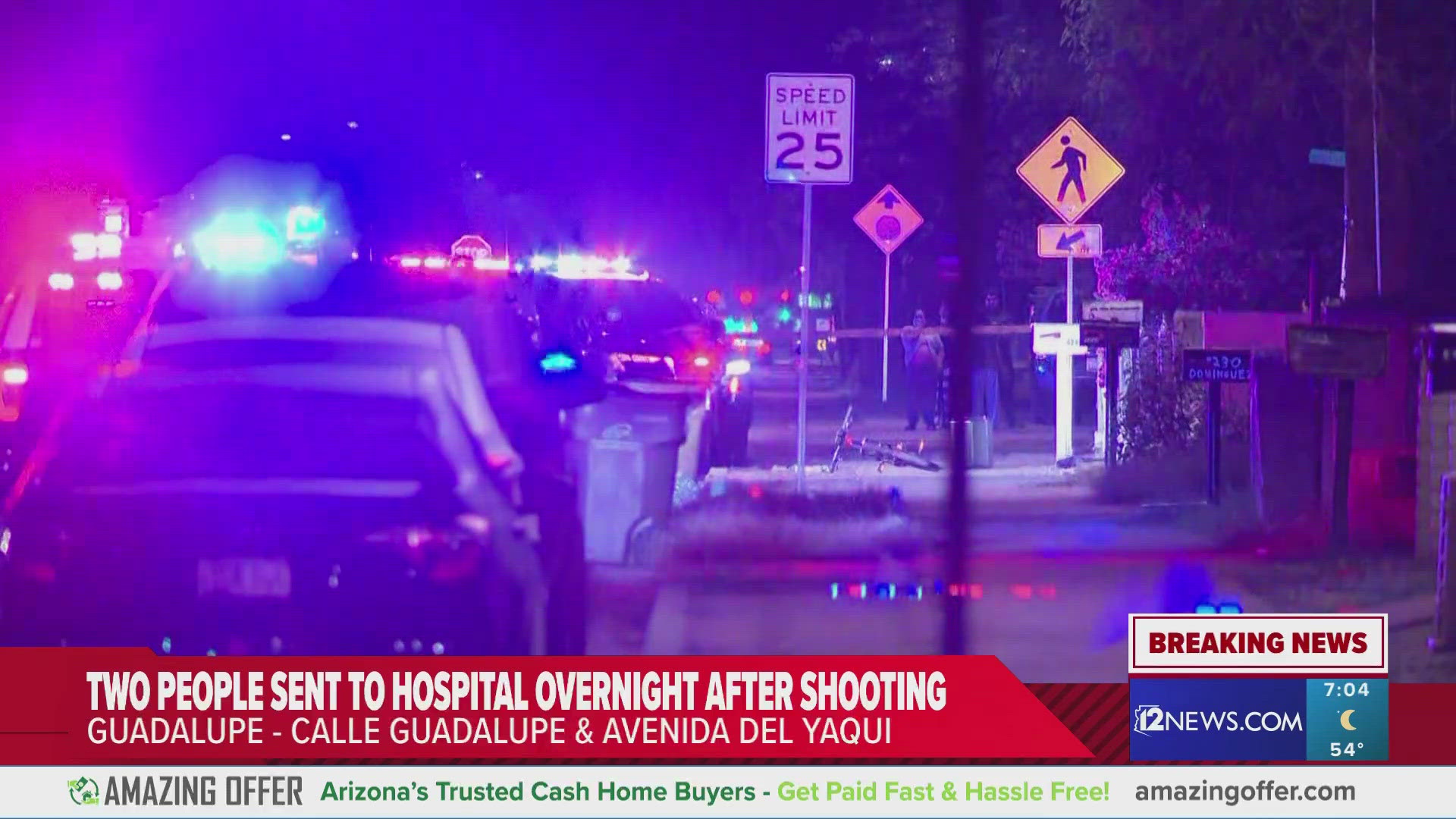 The double shooting occurred in the area of Calle Guadalupe and Avenida Del Yaqui, causing traffic delays.
