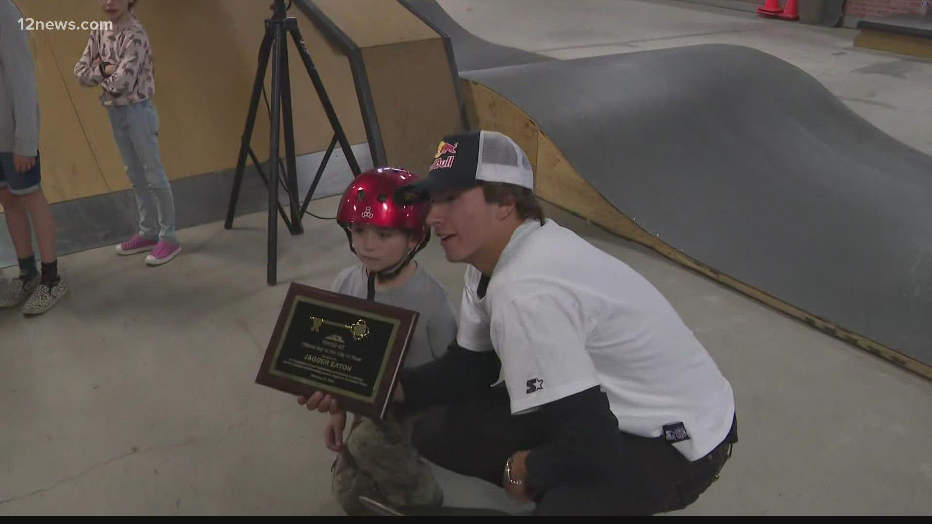 A special honor was given on Tuesday for Olympian Jagger Eaton. Team USA’s Olympic skateboarder was given a key to the City of Mesa.