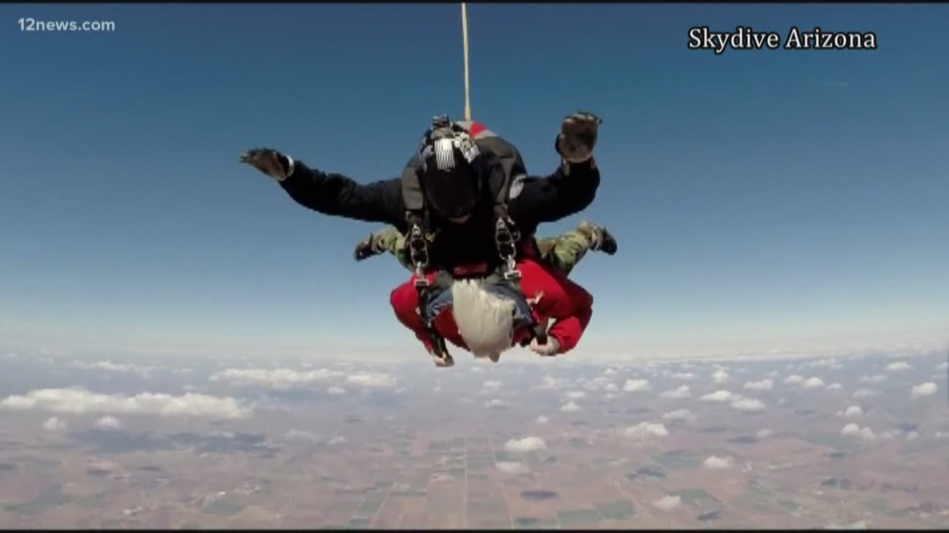 Jane Hayes celebrated her 100th birthday in style on Saturday, by jumping out of an airplane.