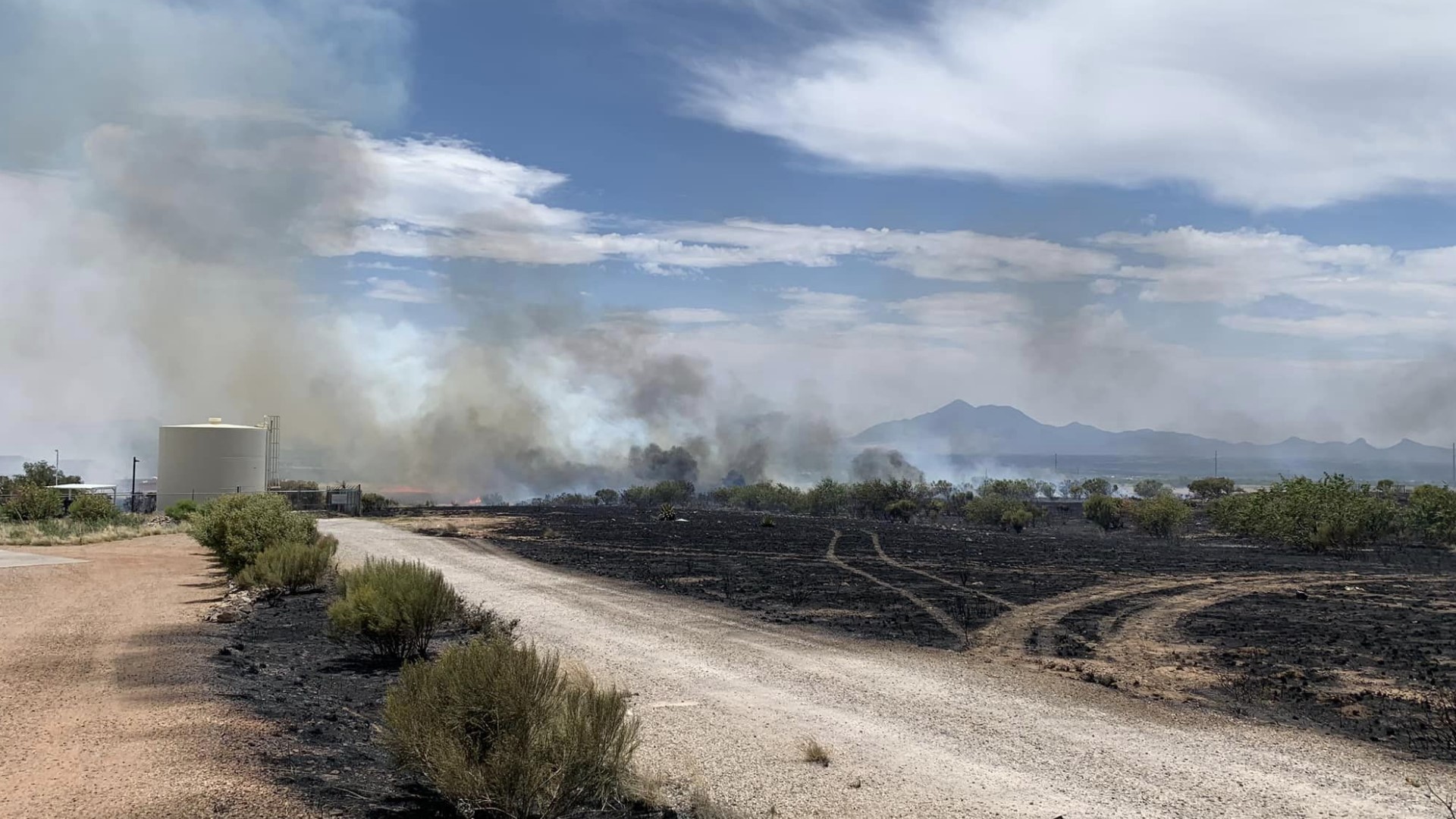 Wildfire burning southeast of Sierra Vista in southern Arizona