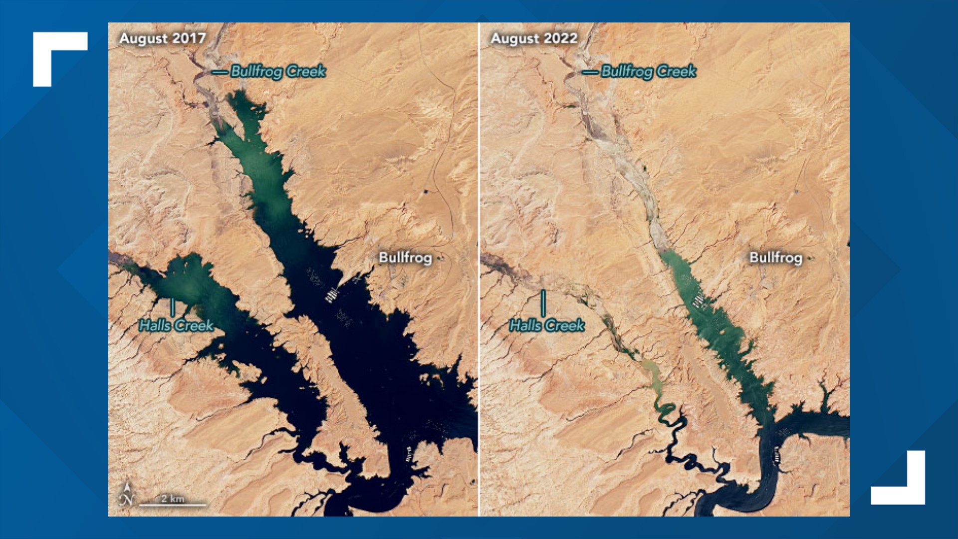 New NASA satellite images show Lake Powell's dry up over 5 years