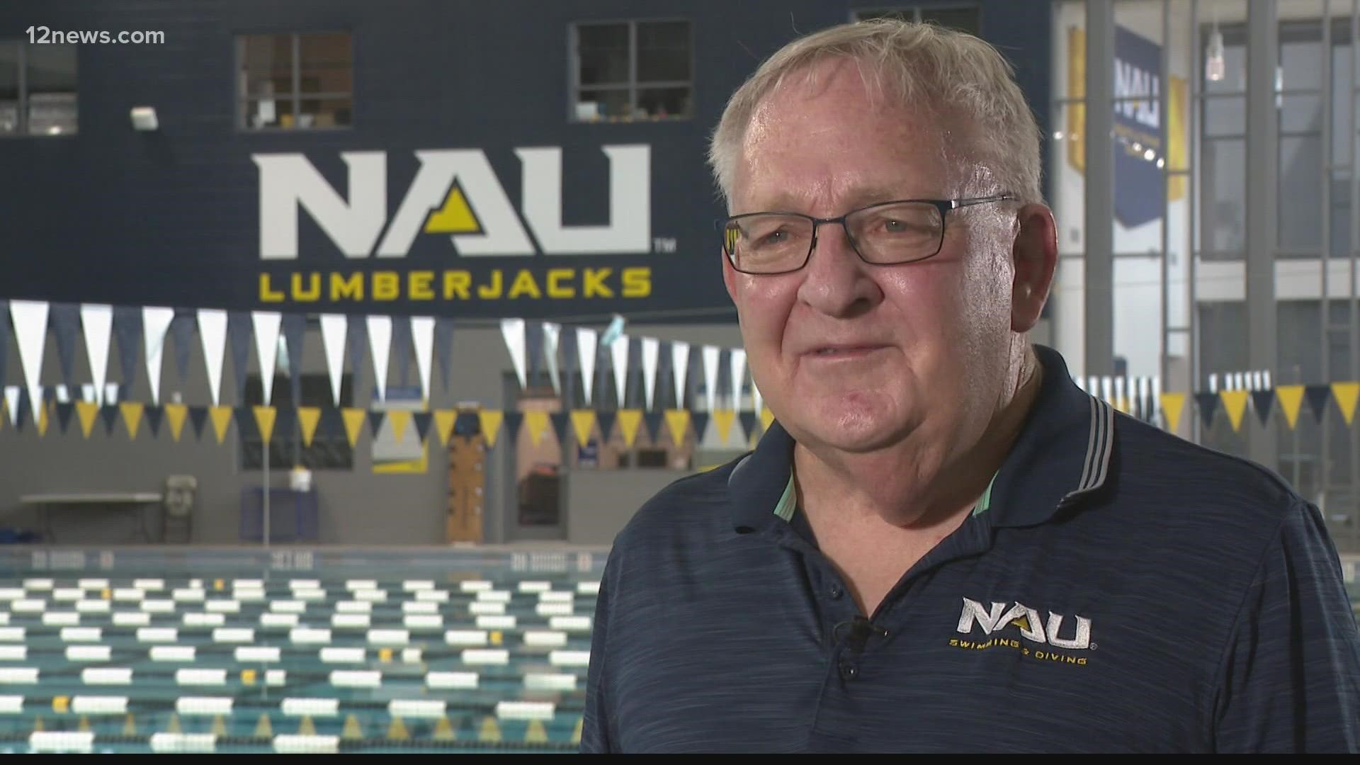 We took a trip north to Flagstaff to see how Olympic athletes train at the NAU Wall Aquatic Center. Krystle Henderson even tried out her swimming skills.