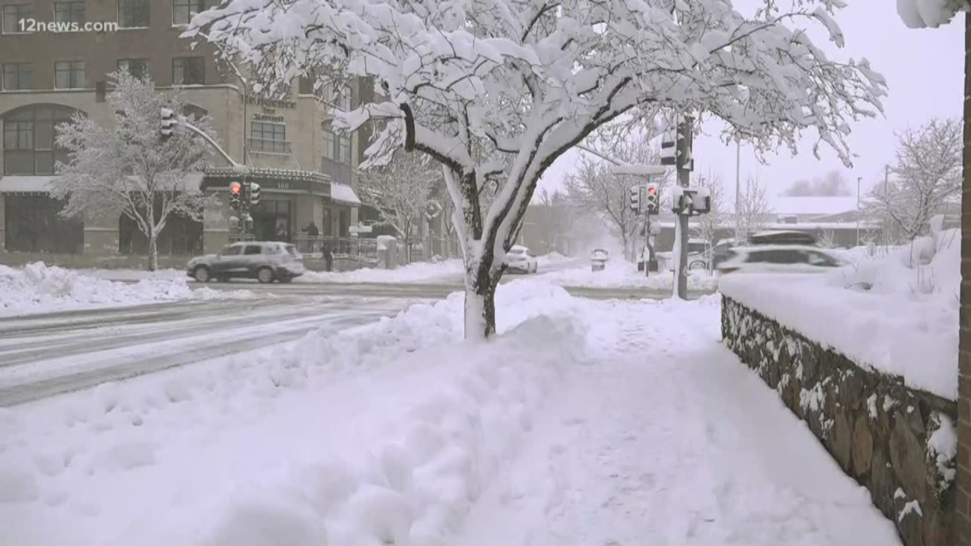 A storm system that came into the state late Thursday night dropped precipitation across Arizona, including heavy snow in northern AZ.