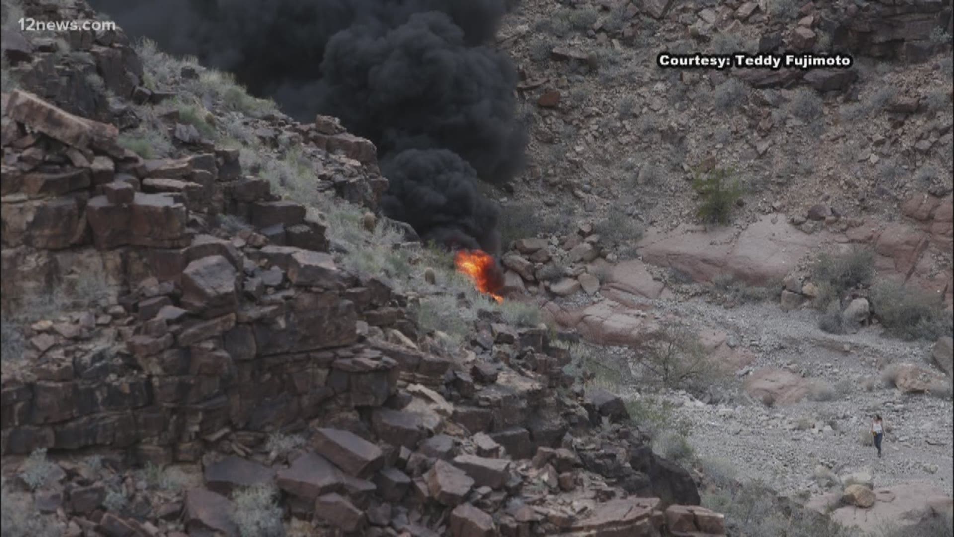 A helicopter carrying at least seven people crashed in the Grand Canyon Saturday evening.
