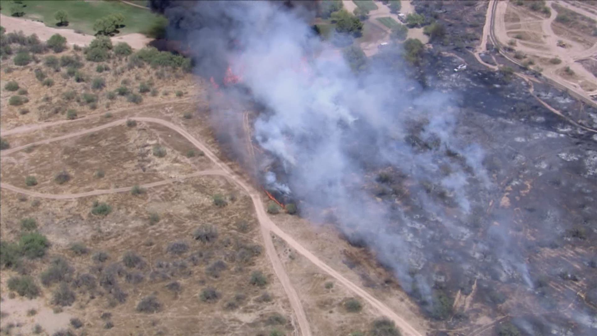 The brush fire started around noon on Tuesday near 43rd Avenue and Ultra Light Lane according to the Phoenix Fire Department.