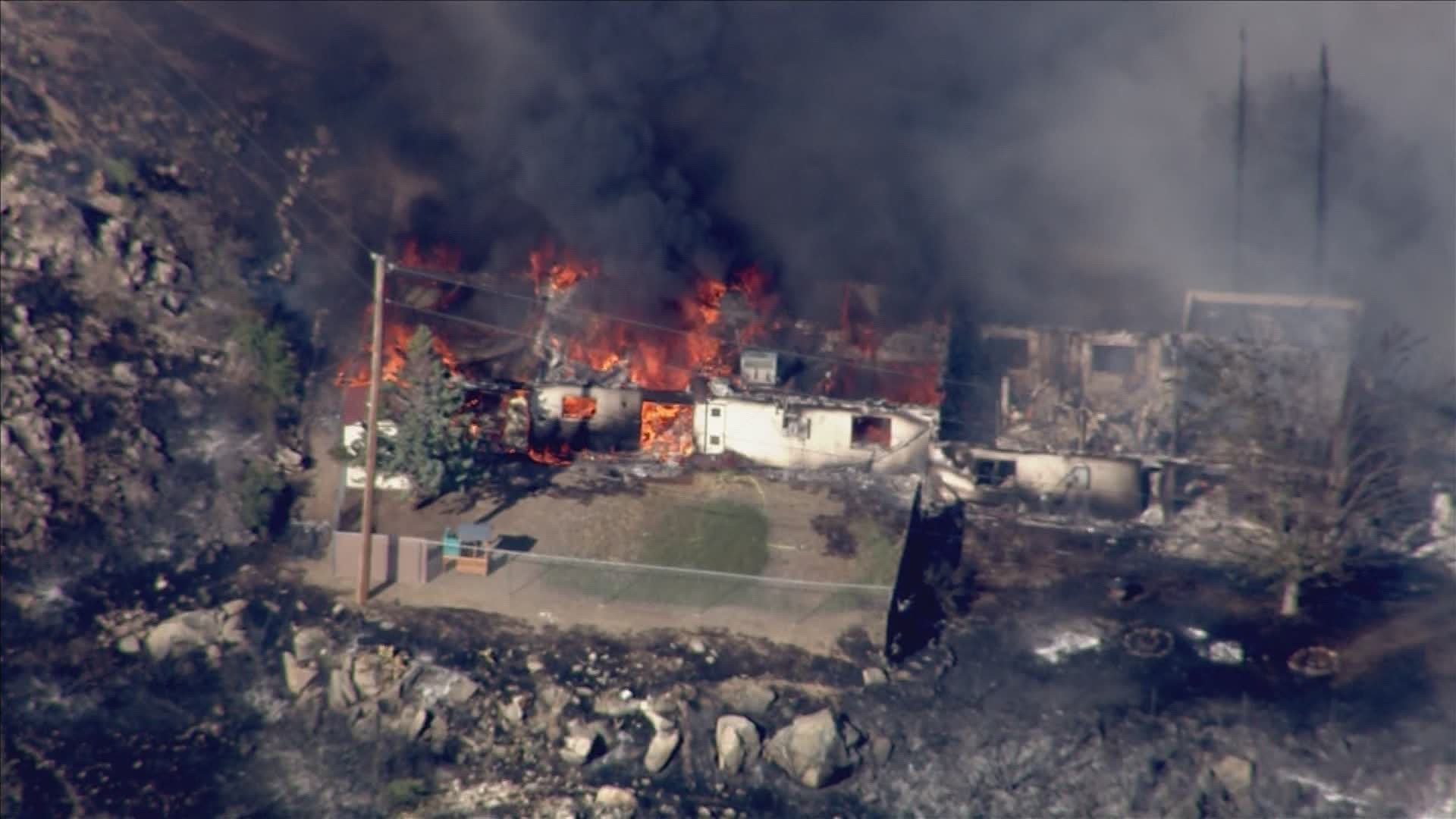 Sky 12 is over the Spur Fire in Bagdad northwest of Phoenix. Evacuations have been ordered for some areas.