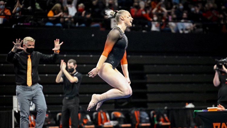 Phoenix gymnastics star Jade Carey wins all-around title during college debut