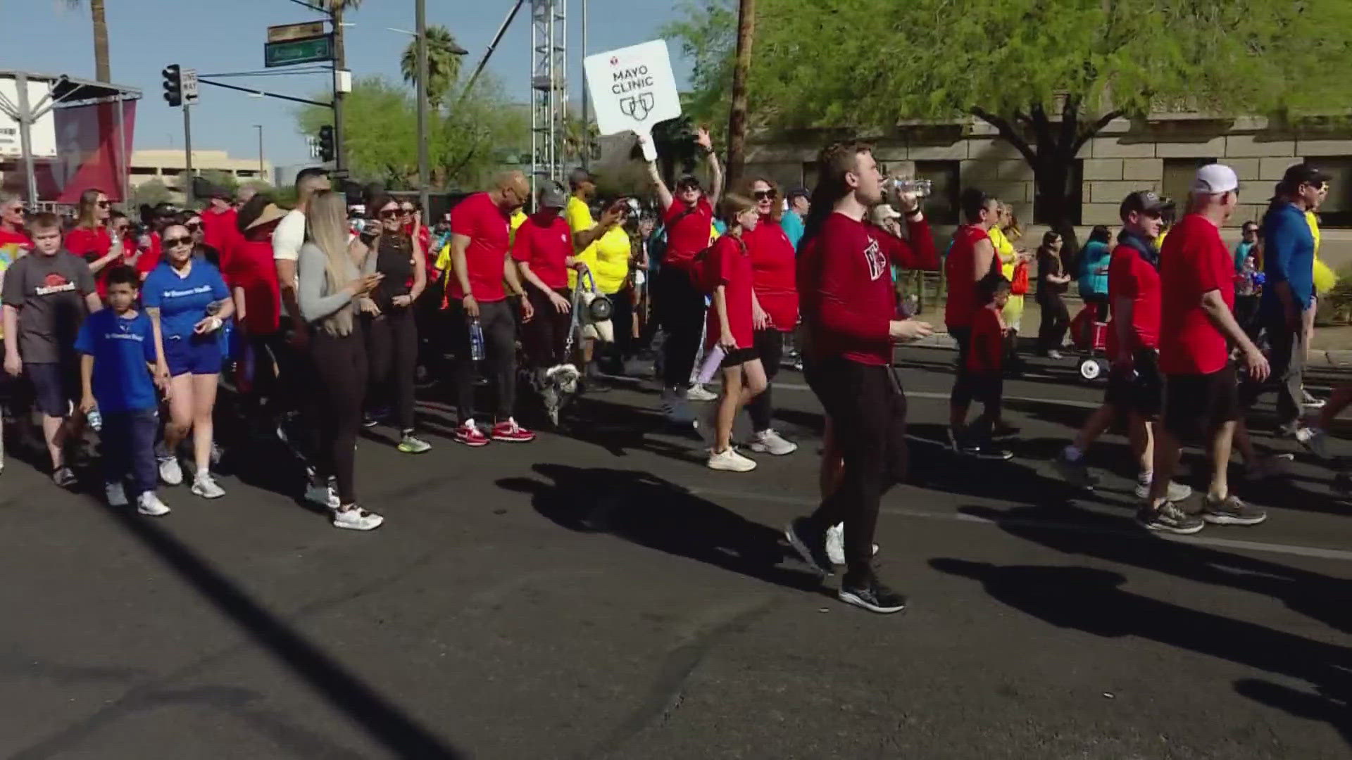 A huge crowd gathered at the Wesley Bolin Memorial Plaza in Phoenix for the annual Phoenix Heart Walk. Watch the video for more. 