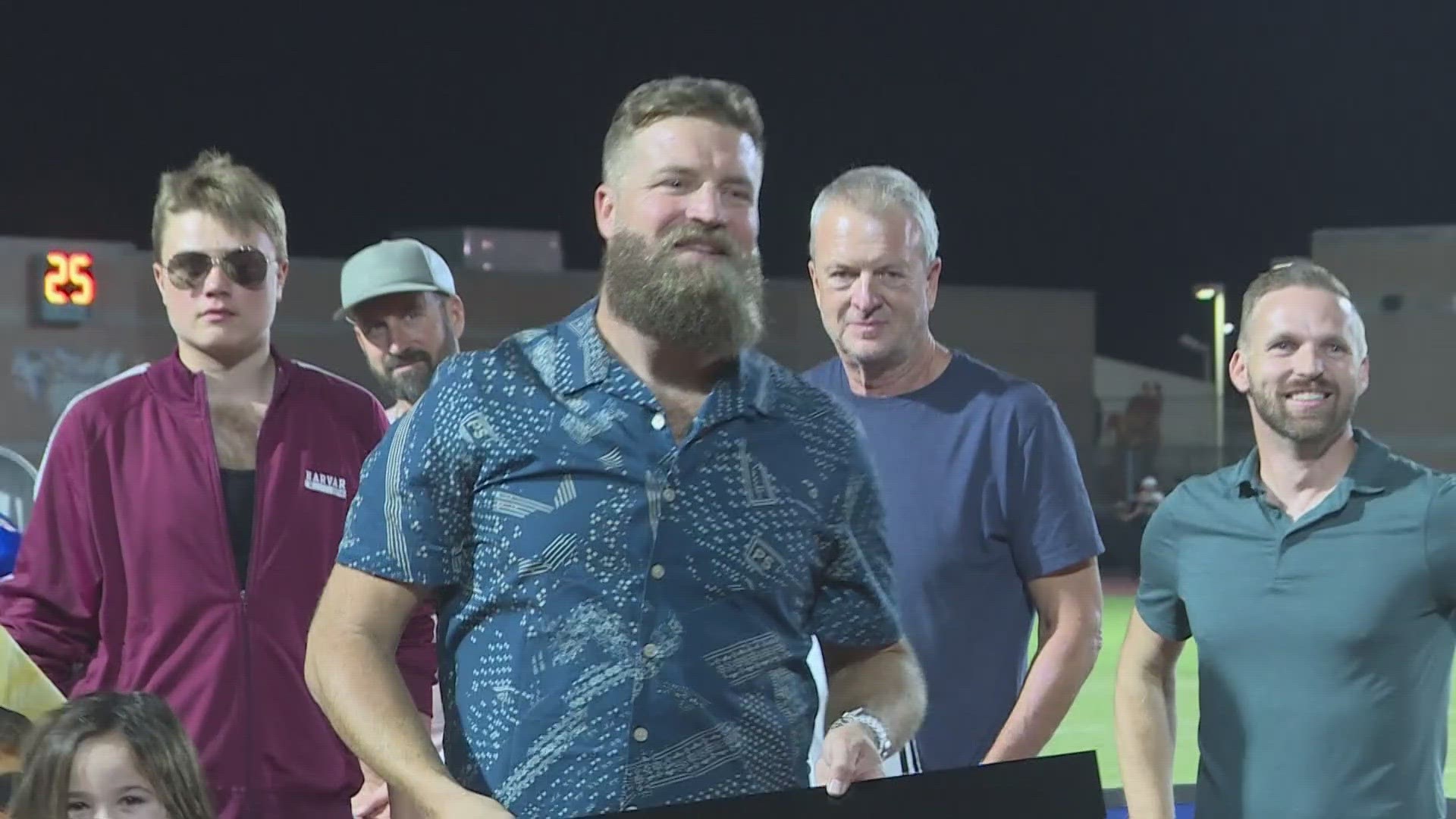Former Highland, Harvard, and NFL QB Ryan Fitzpatrick was honored as his alma mater beat Red Mountain, 25-15
