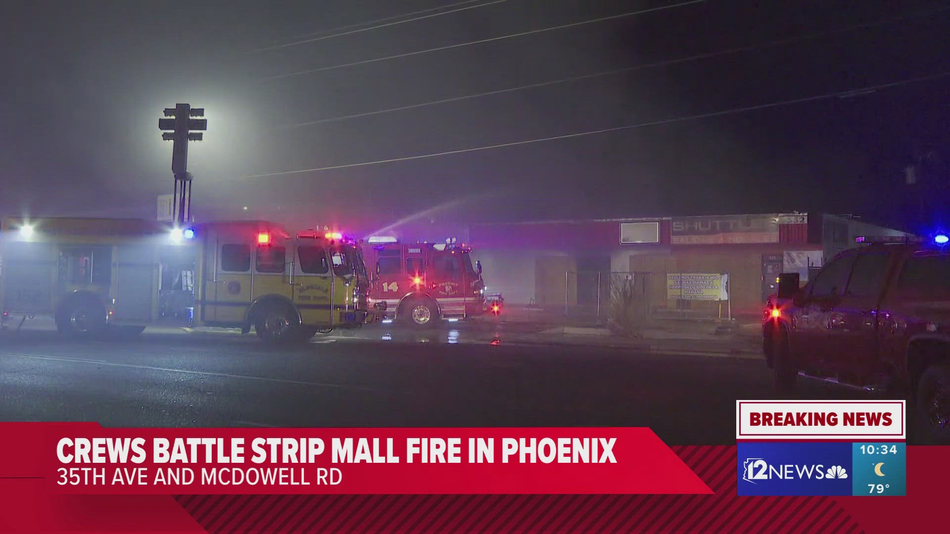 A fire is burning near 35th Avenue and McDowell Road in west Phoenix.