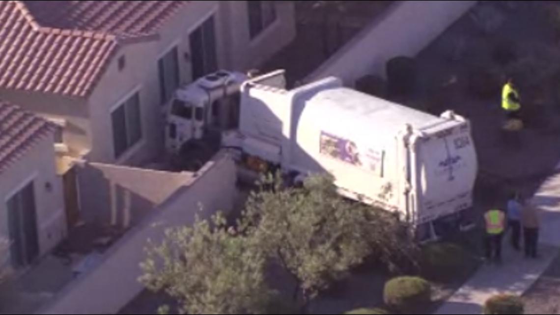 Garbage truck crashes into backyard of West Valley home