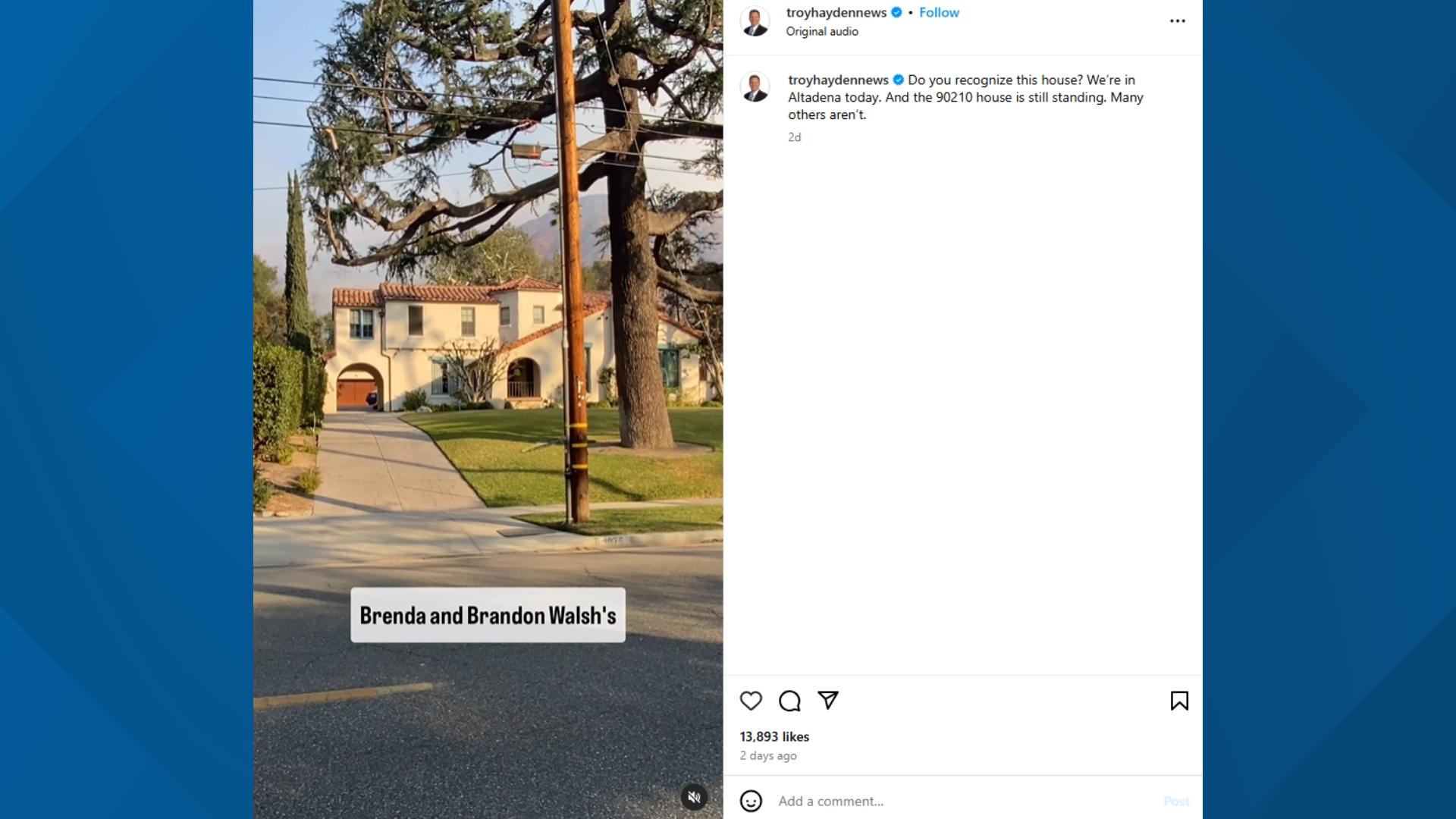 Beverly Hills '90210' house still standing as fires rage on in ...