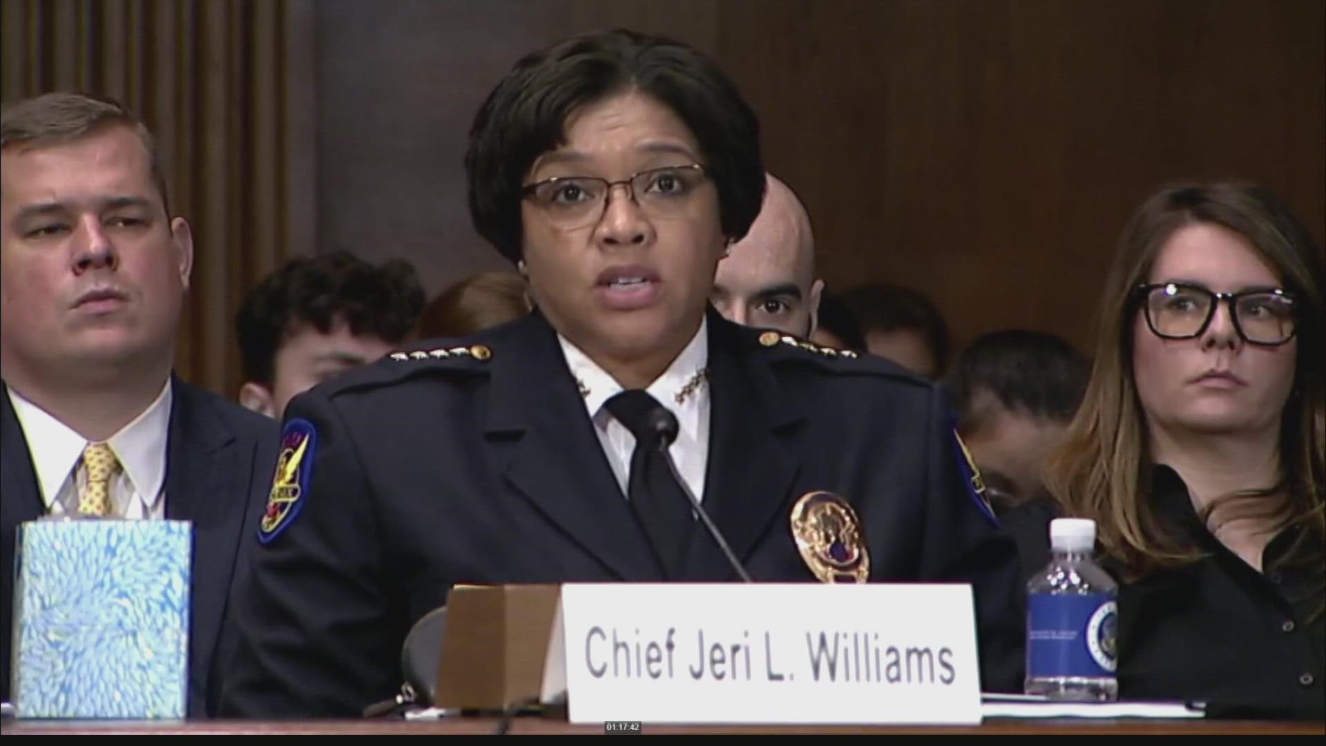 Phoenix Police Chief Jerri Williams spoke on Capitol Hill on Wednesday. She spoke before the judiciary committee on protecting children from gun violence.