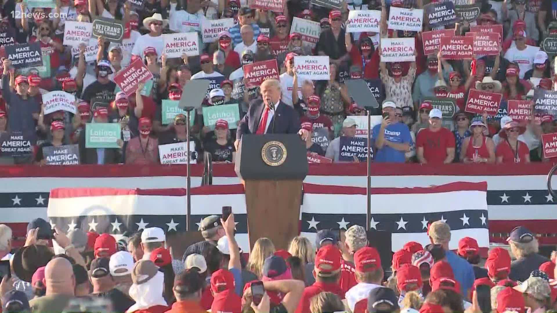 More than a thousand supporters in Tucson came to see the president speak on Monday. The city's mayor said he was welcome but made it clear she doesn't support him.