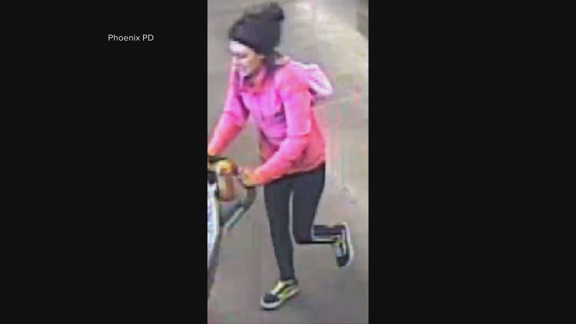 Phoenix PD has released surveillance video and a still shot of a woman last seen with a small child before he was found sleeping in a stroller with no one else around him near 1900 West Indian School Road. The child was wearing a black "Beatles" t-shirt, gray sweatpants and one gray sock. The woman is described as being between 20 and 40 years old. If you know anything call Phoenix PD.
