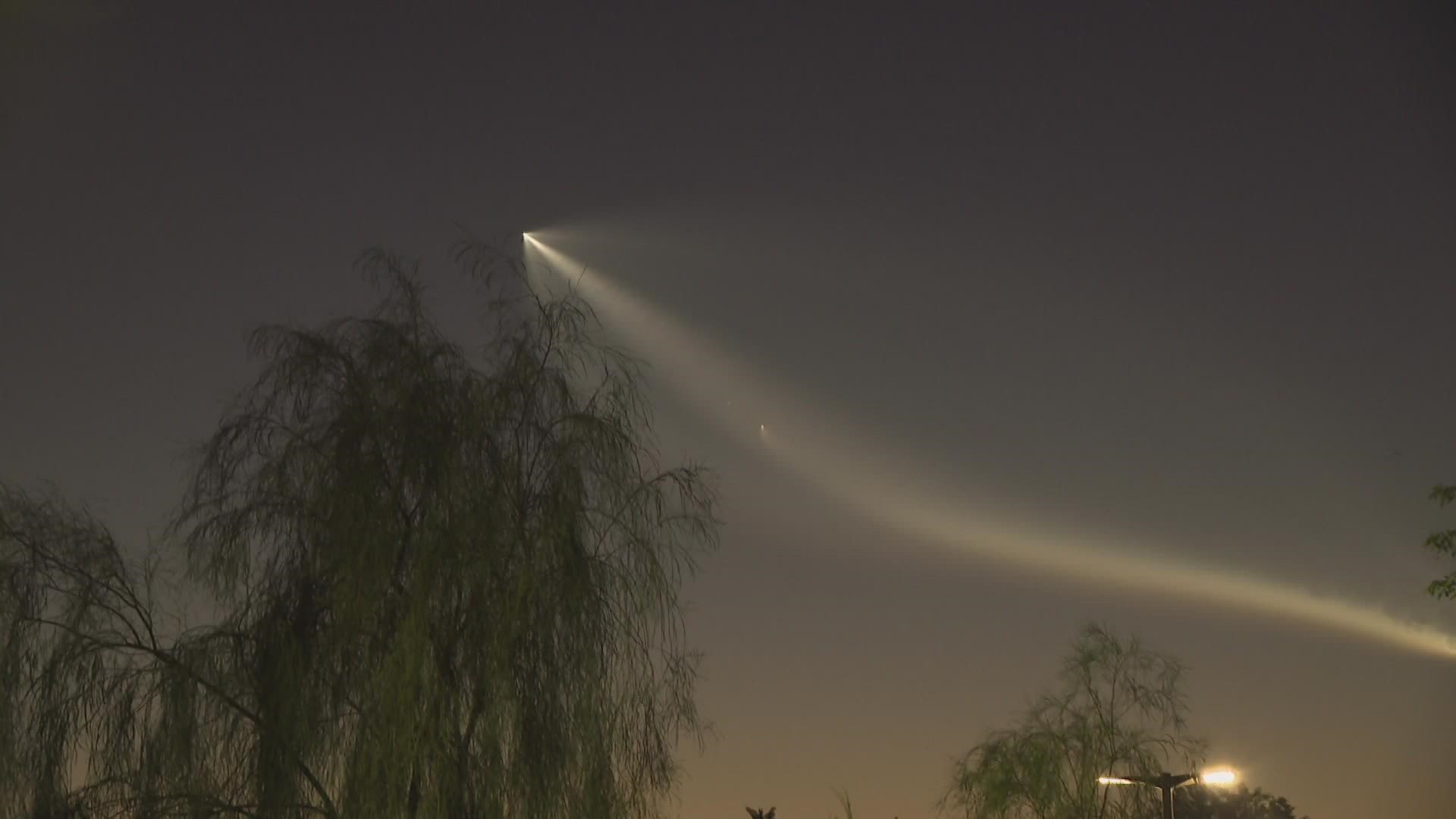 SpaceX rocket launch lights up Arizona sky
