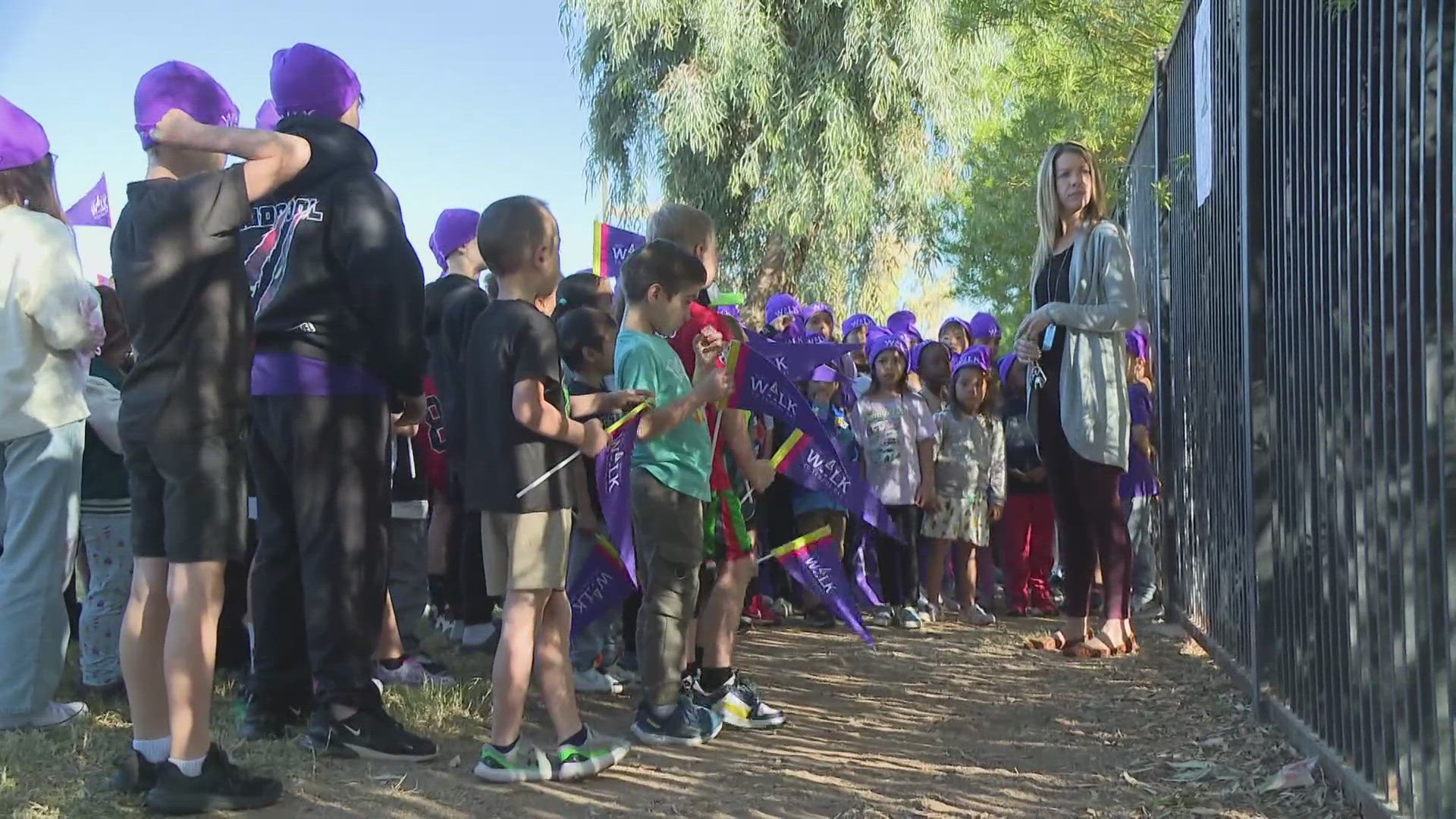 Students were encouraged to walk to school and then spent time learning about Bridges, the first African-American student to enter an all-white school.