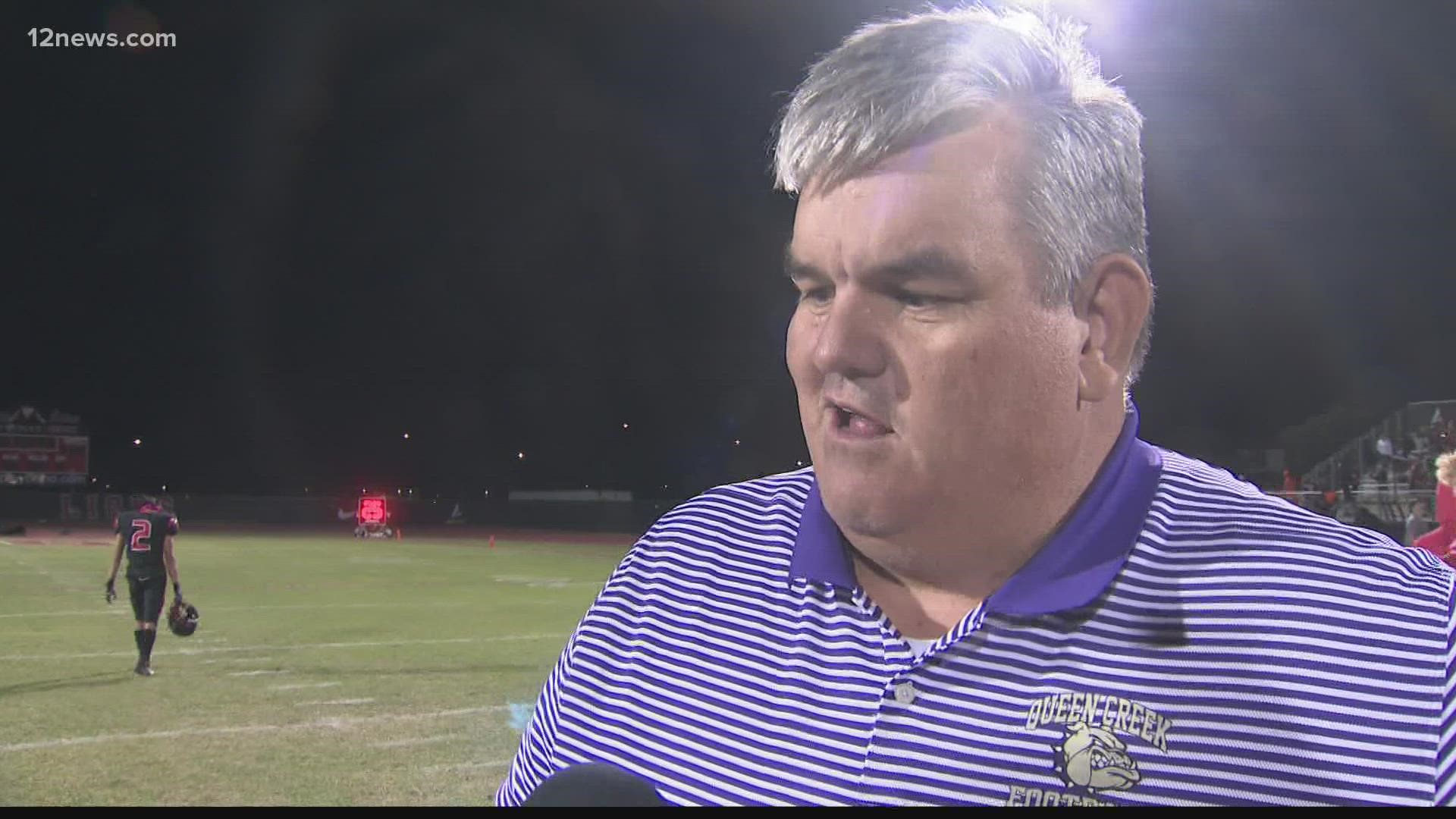 Queen Creek speaks to 12 News after their 26-21 victory over Liberty in week 7.