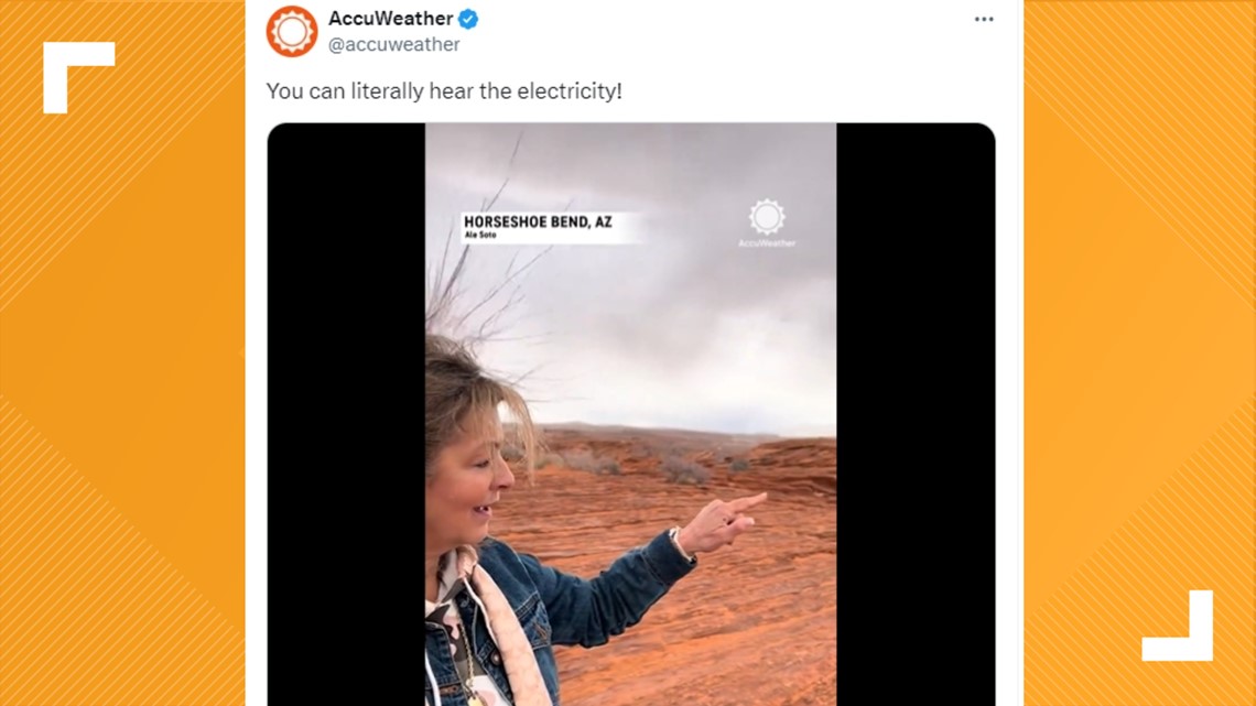 Women at Horseshoe Bend experience rare, dangerous weather event