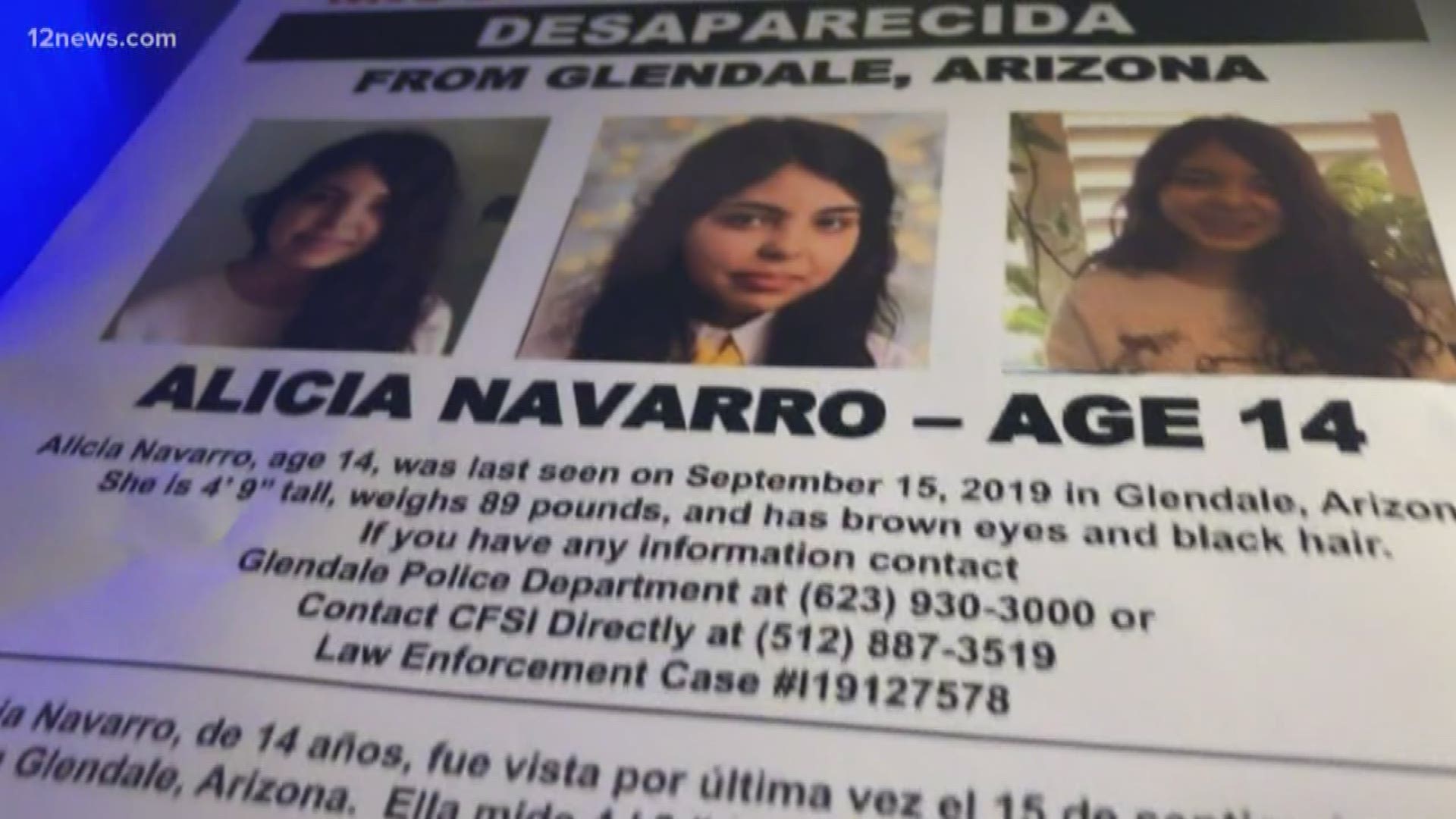 Alicia Navarro reportedly left her Glendale home on the morning of Sept. 15. She hasn't been seen or heard from since.