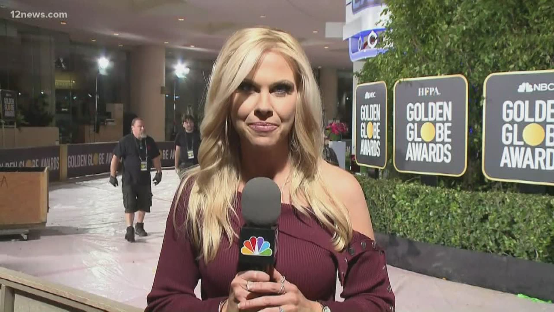 Team 12's Krystle Henderson is at the Golden Globe Awards, which will air on 12 News on Sunday.