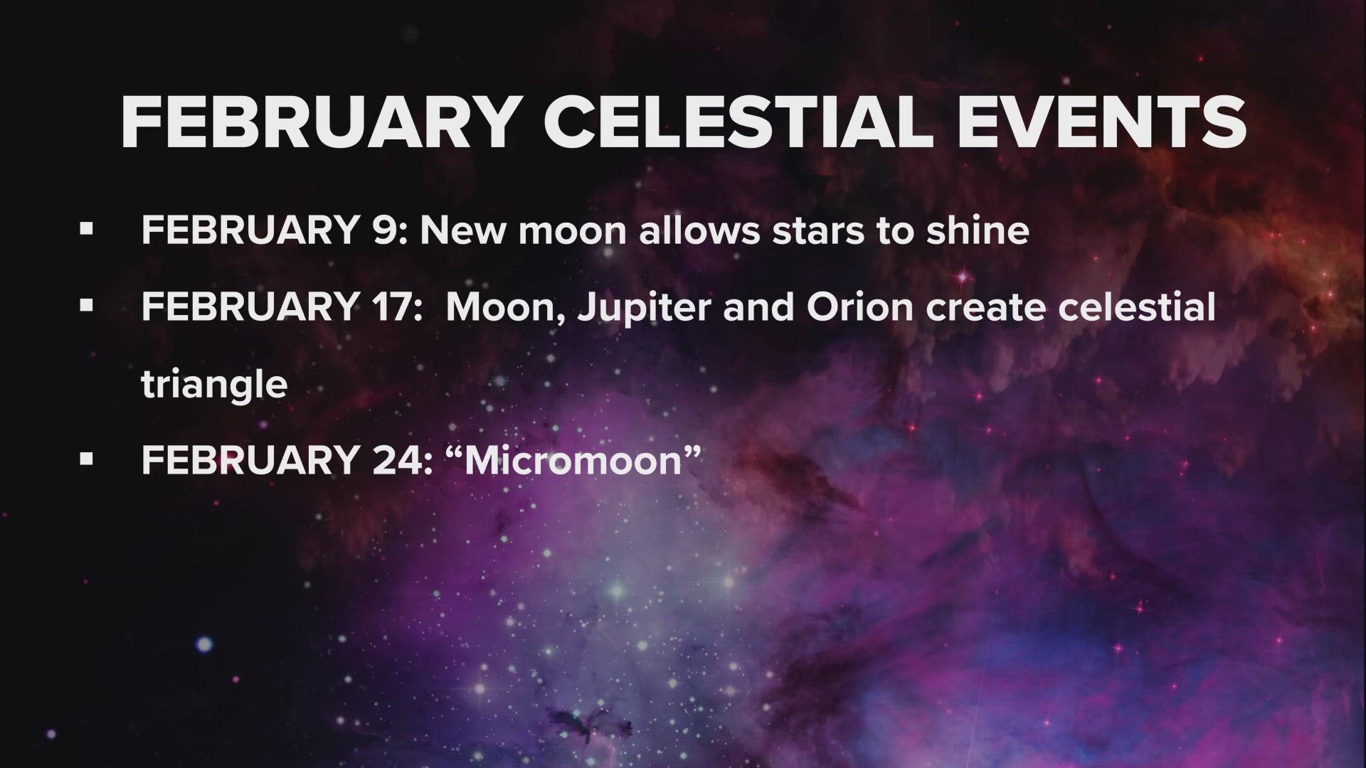 Take out your calendar and jot down these celestial events taking place in February 2024.