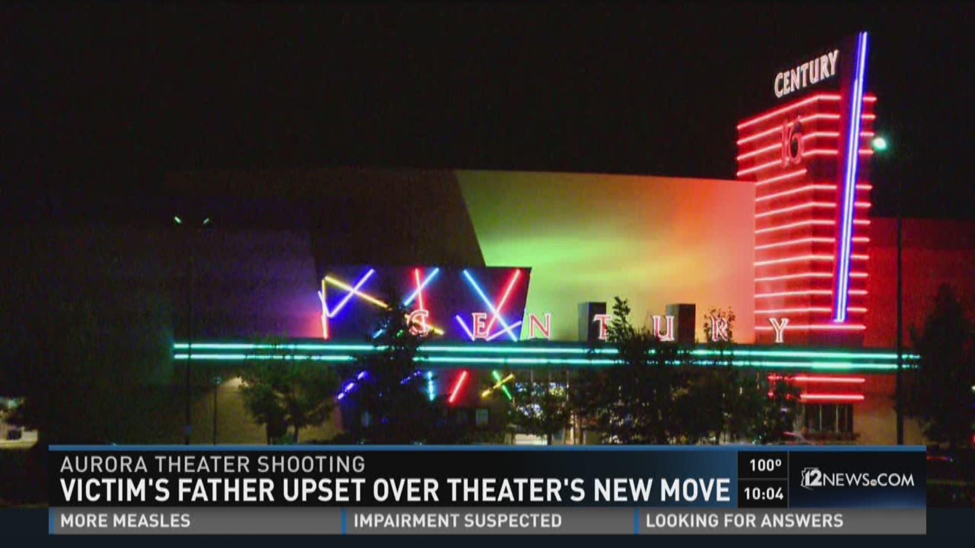 Victim's father upset over theater's new move