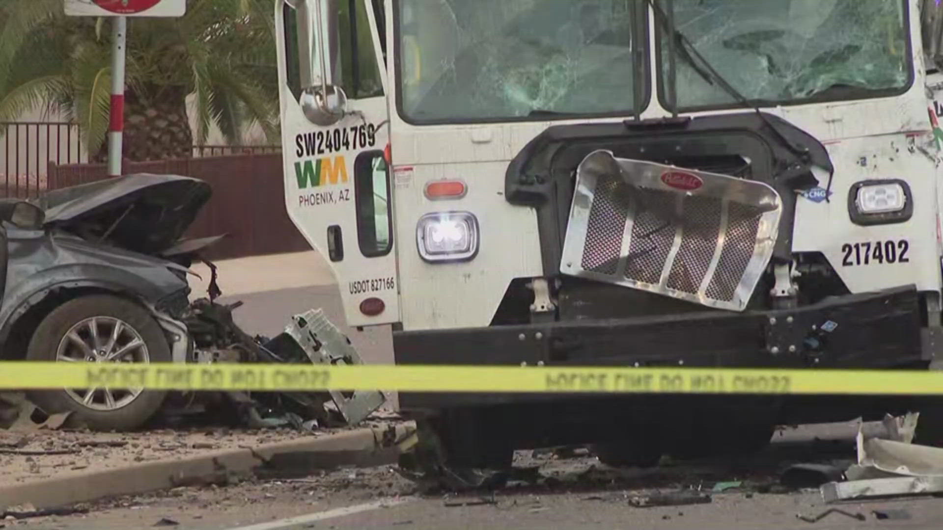 The collision was reported Monday afternoon near 40th Street and Shea Boulevard in north Phoenix.