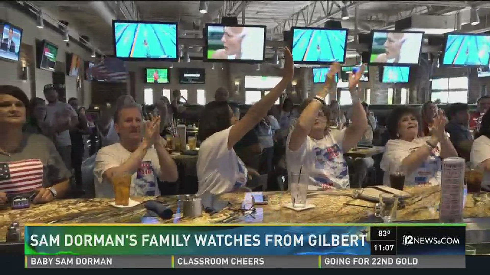 Sam Dorman's family watches from Gilbert.