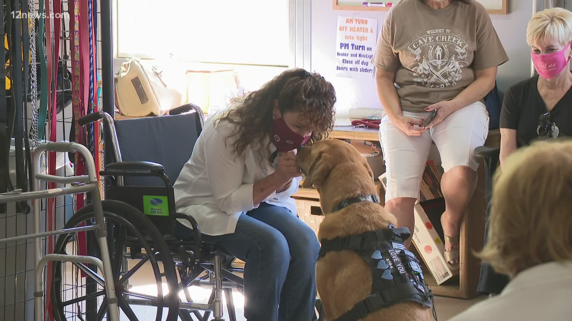 A dog that Officer David Glasser's family took in after Glasser's death has been placed as a call center therapy dog. Team 12's Jen Wahl has the story.
