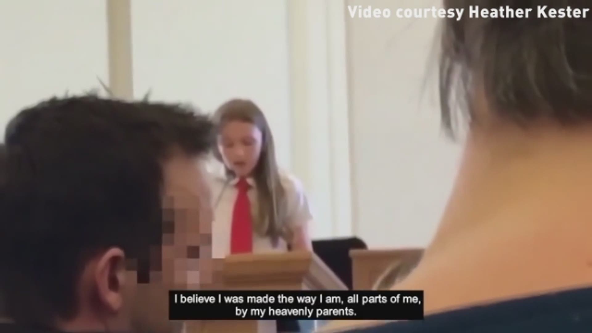 Scene Girls Lesbian Porn Captions - Mormon church leaders cut microphone after girl reveals she's gay |  12news.com