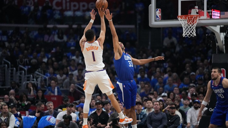 Booker scores 38 points, Suns beat Clippers to even series - ABC7 Los  Angeles