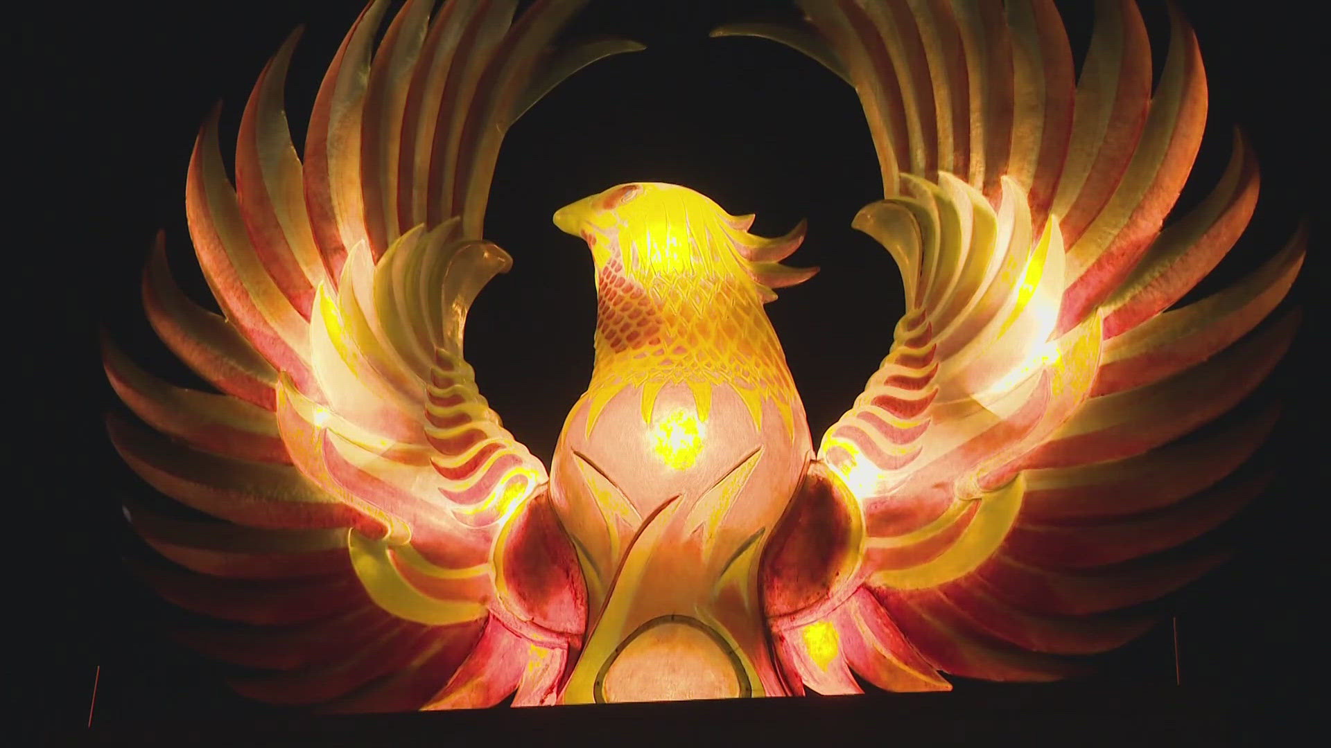 A new glowing Phoenix sculpture has been placed in the downtown region as part of Valley Metro's light rail extension.