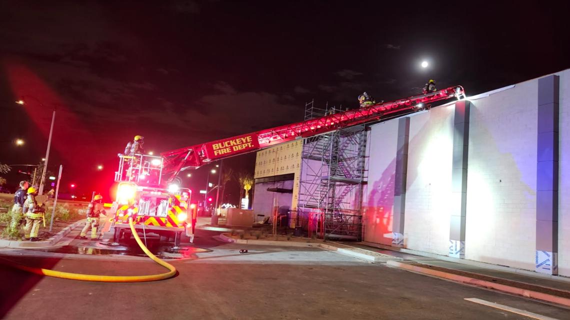 Several firefighters responded Thursday night to a fire at the marketplace near Interstate 10 and Verrado Way in Buck...
