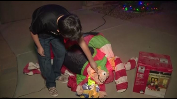 'It's just rude and mean': Holiday vandals stab, kick Christmas inflatables in Gilbert neighborhood