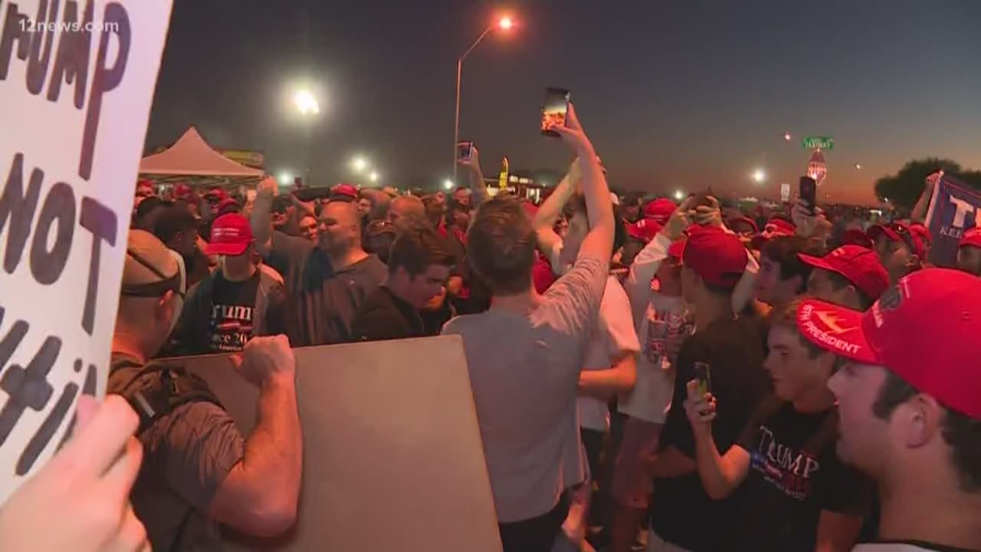 While protesters and rally attendees shared some tense moments, the scene for Trump's Phoenix visit was nothing compared to his last Phoenix rally in August 2017.