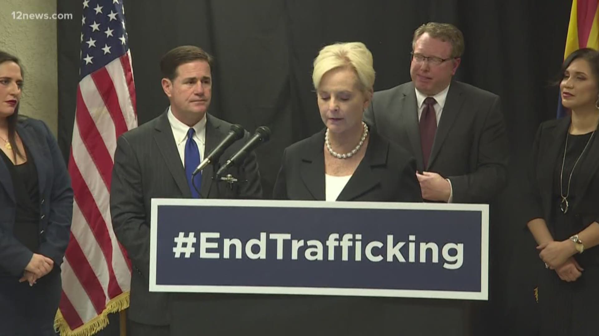 Today, Governor Doug Ducey declared January Human Trafficking Prevention Month. Cindy McCain says that fighting human trafficking is about changing the perception of who the victims are.