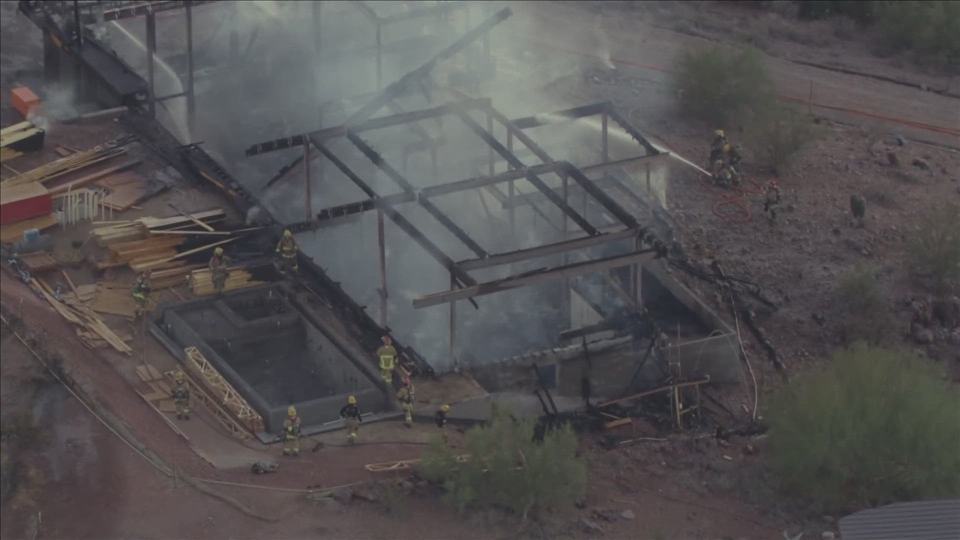 A fire destroyed a structure in Paradise Valley. 
