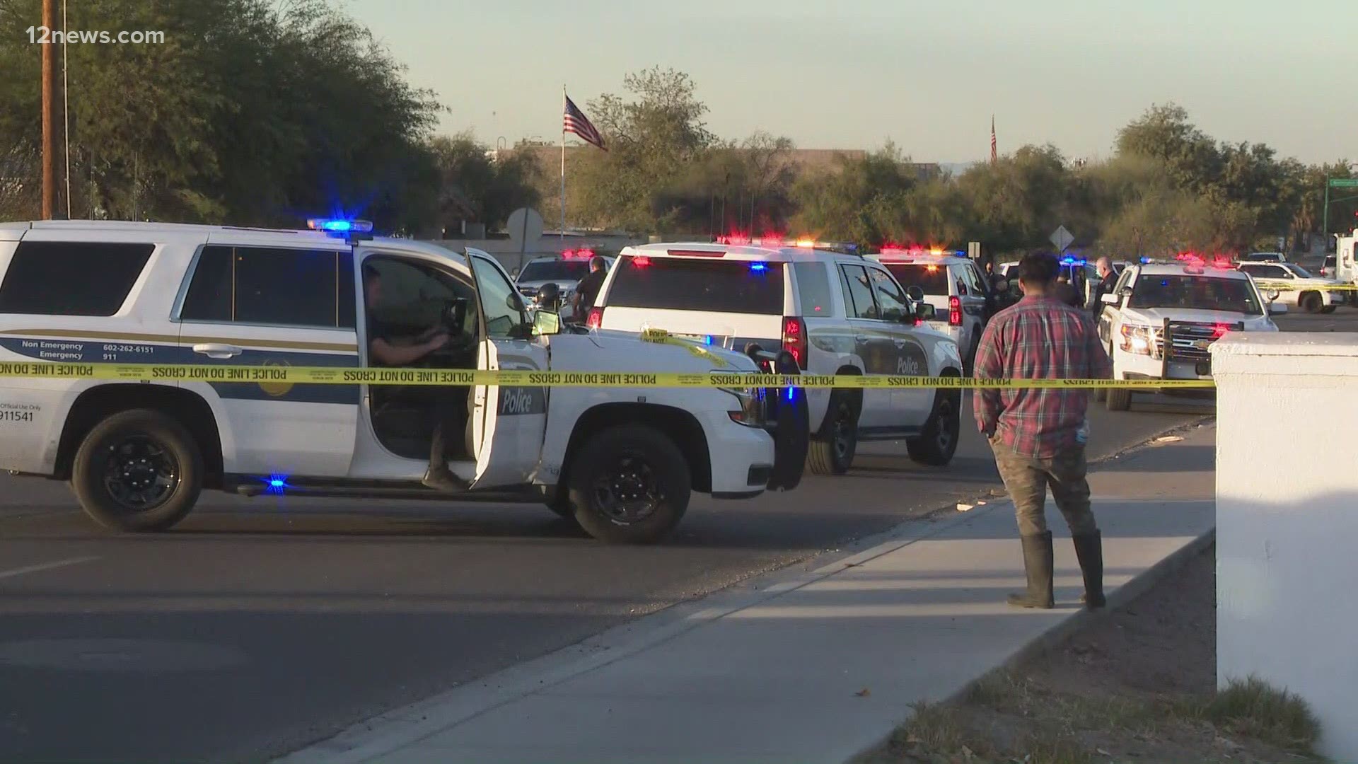 A man accused of vandalizing cars is now in critical condition after a police shooting in Phoenix that happened Tuesday afternoon.