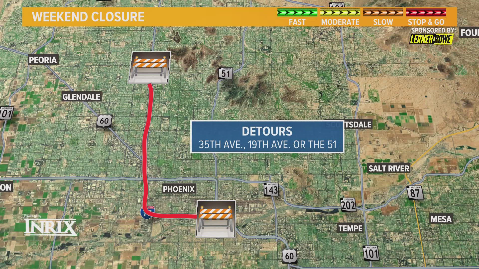 12News brings you the latest on road closures for the weekend.